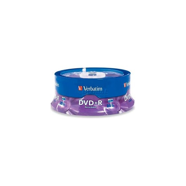 Verbatim Americas Verbatim AZO DVD+R 4.7GB 16X with Branded Surface - 25pk Spindle - 2 Hour Maximum Recording Time 95033 - main
